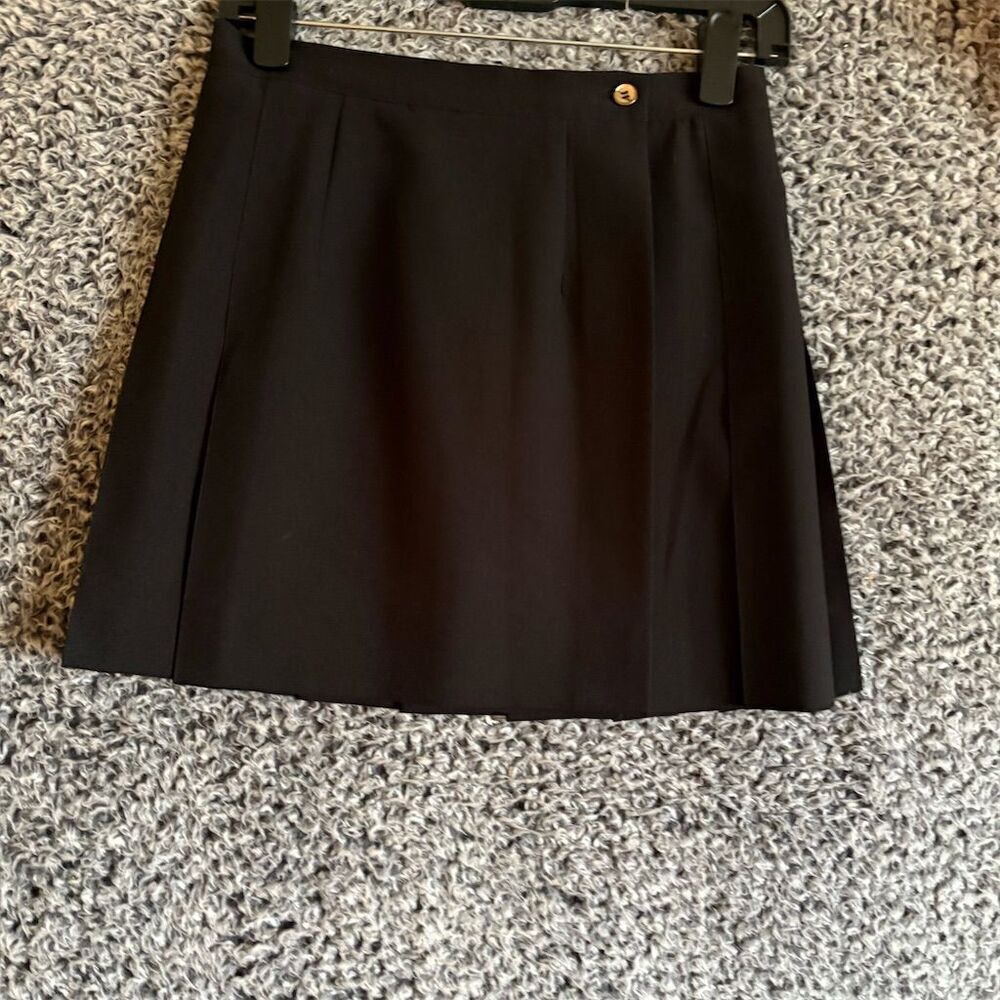 Cycle Boston Women's Pleated Knee Length Skirt Black Size M Casual Spring - Picture 2 of 5